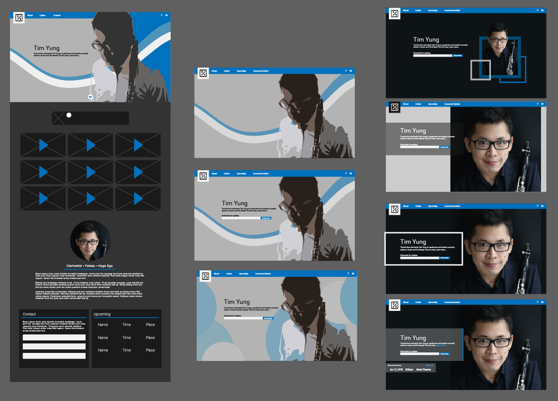Mockups for the redesign